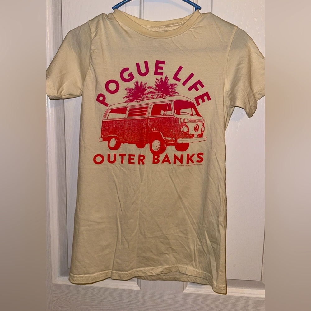 Netflix Cream colored T-Shirt with Pogue Life Outer Banks Graphic